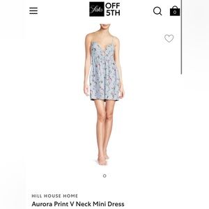 NWT Hill House Aurora Print V Neck Mini Dress From Saks